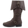 CARRIBEAN-299 Brown Pirate Buckle Boots