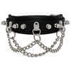 Leather Choker with Chains and Small Spikes