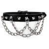Cone and Chain Leather Choker