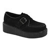 CREEPER-118 Black FauxSuede Creepers