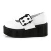 CREEPER-230 White Maryjane Creeper Shoes