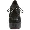 CREEPER-302 Black Vegan Wedges