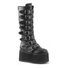Damned-318 | Buckled Black Platform Boots