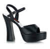 DOLLY-09 Black vegan leather platform heels