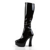ELECTRA-2000Z Black Patent Knee High Boots