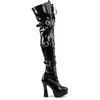 ELECTRA-3028 Black Patent Thigh High Boots