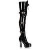ELECTRA-3028 Black Patent Thigh High Boots