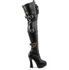 ELECTRA-3028 Matte Black Thigh High Boots