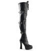 ELECTRA-3028 Matte Black Thigh High Boots