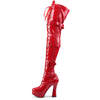 Electra-3028 Red Patent Thigh High Boots
