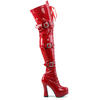 Electra-3028 Red Patent Thigh High Boots