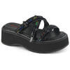 Emily-07 Platform Sandals with Iridescent Straps
