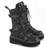 Emily-82 Skeleton Buckle Platform Boots