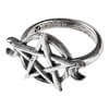 Goddess Ring - Pentagram Moon with Crescent Moons