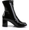 GOGO-150 Black Stretch Patent Ankle Gogo Boots