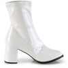GOGO-150 White Stretch Patent Go-Go Boots