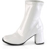 GOGO-150 White Stretch Patent Go-Go Boots