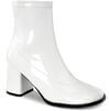 GOGO-150 White Stretch Patent Retro Boots