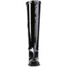 GOGO-300WC Plus Size Black Patent Knee-High Boots