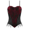 Gothic Red Velvet Corset Top