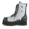 GRAVEDIGGER-10 Grey Reflective Platform Boots
