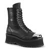 GRAVEDIGGER-10 Black Vegan Leather Boots by Demonia