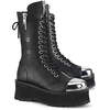 GRAVEDIGGER-14 Black Chrome Toe Platform Boots