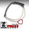 Red Heart Leather Choker with Choke Chain