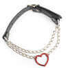 Leather Choker with Choke Chain and Red Heart