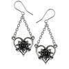 Heart of Blackness - Black Rose and Heart Earrings
