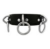 Gothic Three Ring Leather Choker