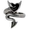 Devil Heart Ring - Black Enamel Heart