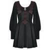Lily Long Sleeve Gothic Dress with Bat wing lapels