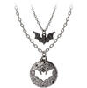 Luna Roost Bat and Moon Necklace