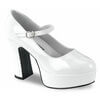 MARYJANE-50 White Platform Heels