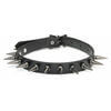 Leather Choker with Medium Gunmetal Spikes