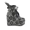 POISON-107 Black and Silver Nubuck Platform Boots