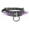 Purple Spiked Choker Collar with Black O-ring