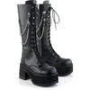 Ranger-303 black platform boots with chains