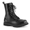 RIOT-10 Black Leather Steel Toe Combat Boots