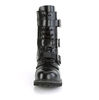 RIOT-12BK Black Leather 12 Eyelet Combat Boots