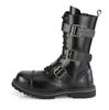 RIOT-12BK Black Leather 12 Eyelet Combat Boots