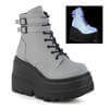 SHAKER-52 Grey Reflective Women's Platform Boots