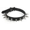 Short Hex Spike Leather Choker