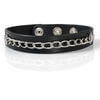Choker collar with silver overlay chain and snap back