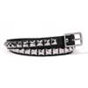 Leather Belt with One Row of Pyramids Studs