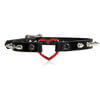 Leather Choker with Red Heart and Small Spikes
