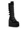 SWING-815 | Women's Black Velvet Platform Boots