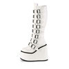 SWING-815 White Buckled Platform Boots