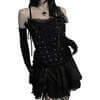 Tabatha Gothic Corset Satin Panel Black
